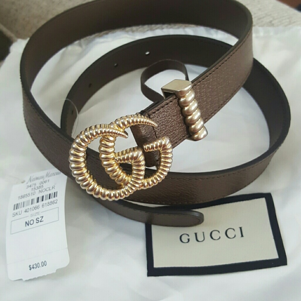 Gucci marmont textured GG logo buckle belt - Picture 1 of 3